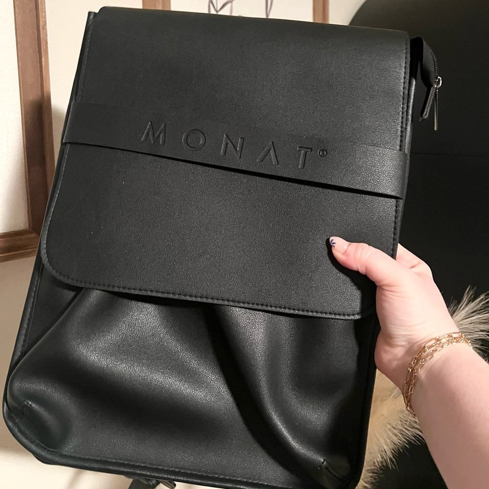 Monat Leather Laptop Backpack